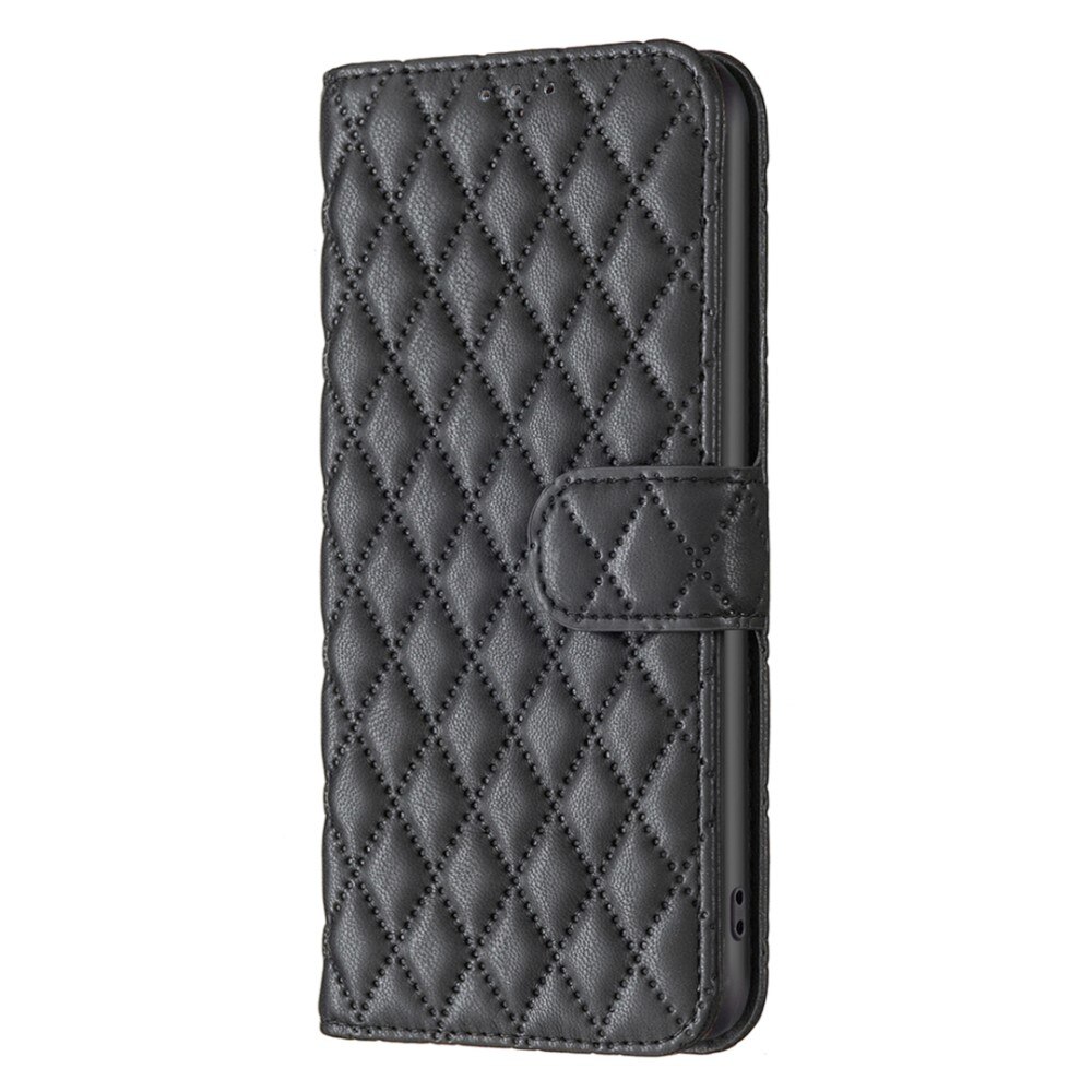 iPhone 15 Portemonnaie-Hülle Quilted schwarz
