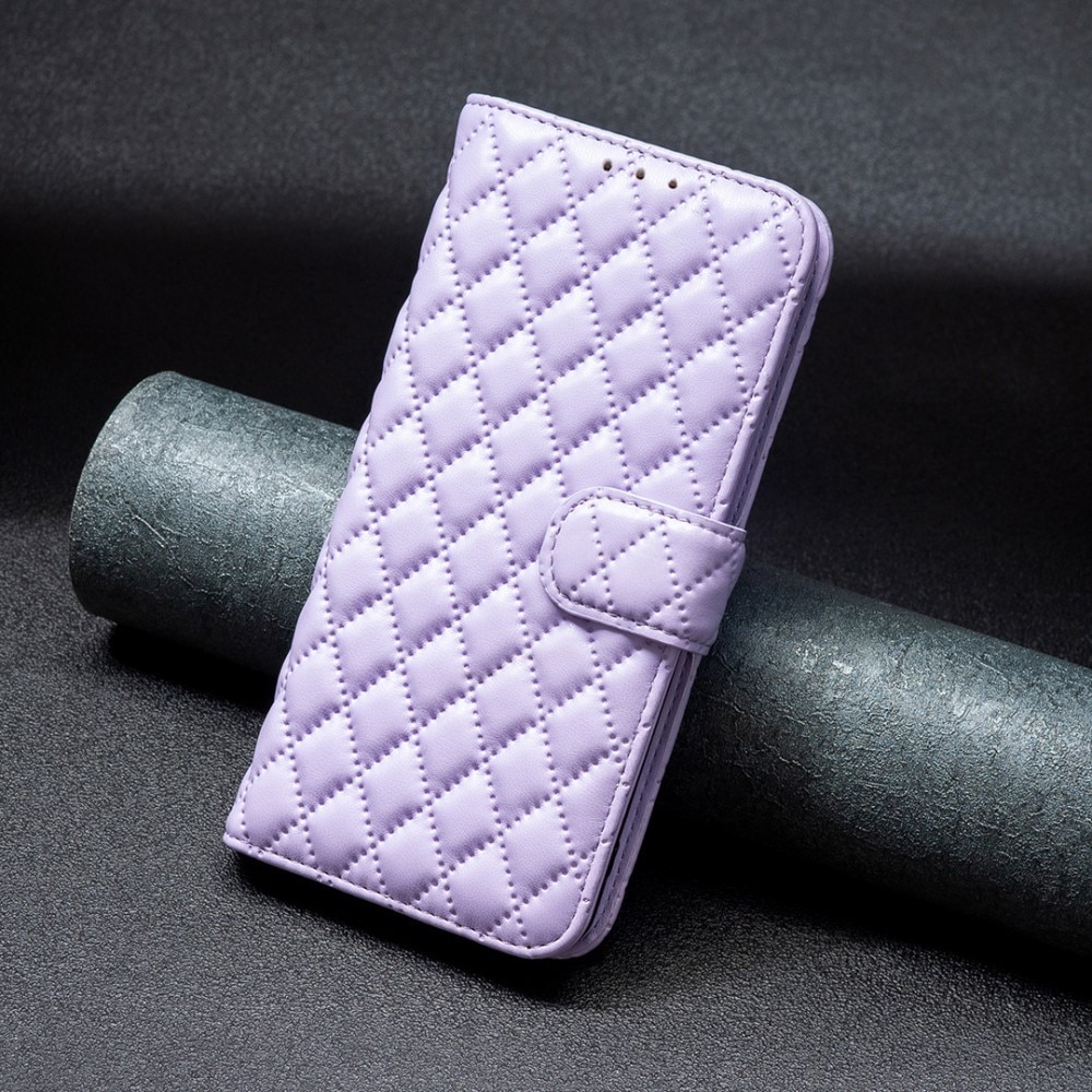 iPhone 15 Portemonnaie-Hülle Quilted lila