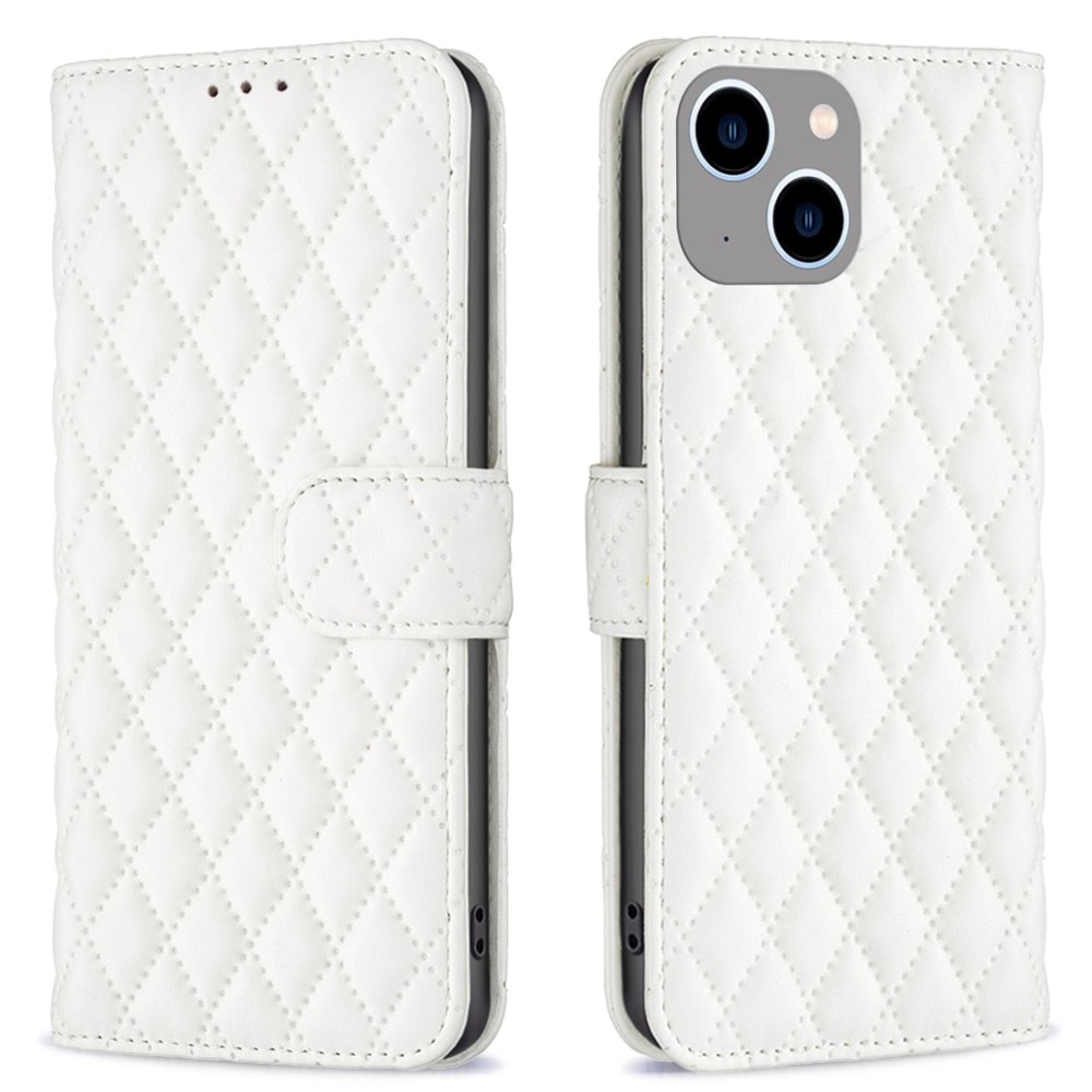 iPhone 15 Portemonnaie-Hülle Quilted weiß