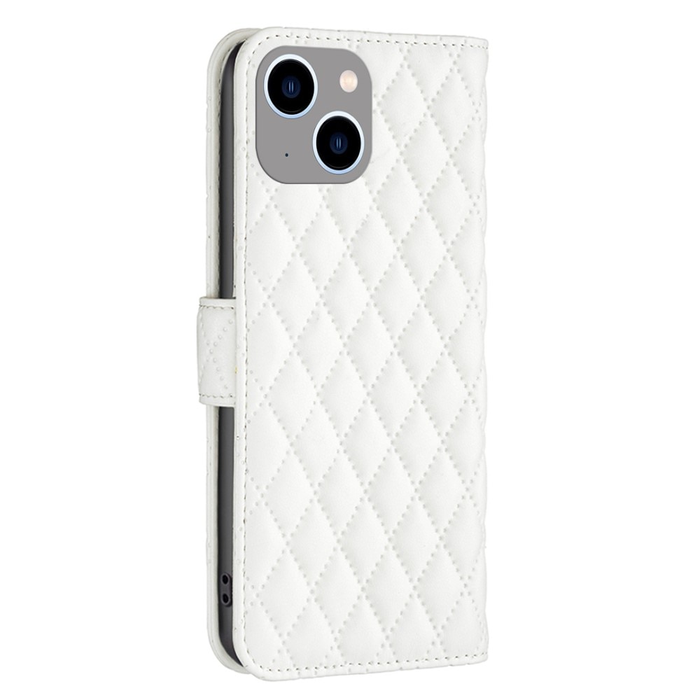 iPhone 15 Portemonnaie-Hülle Quilted weiß