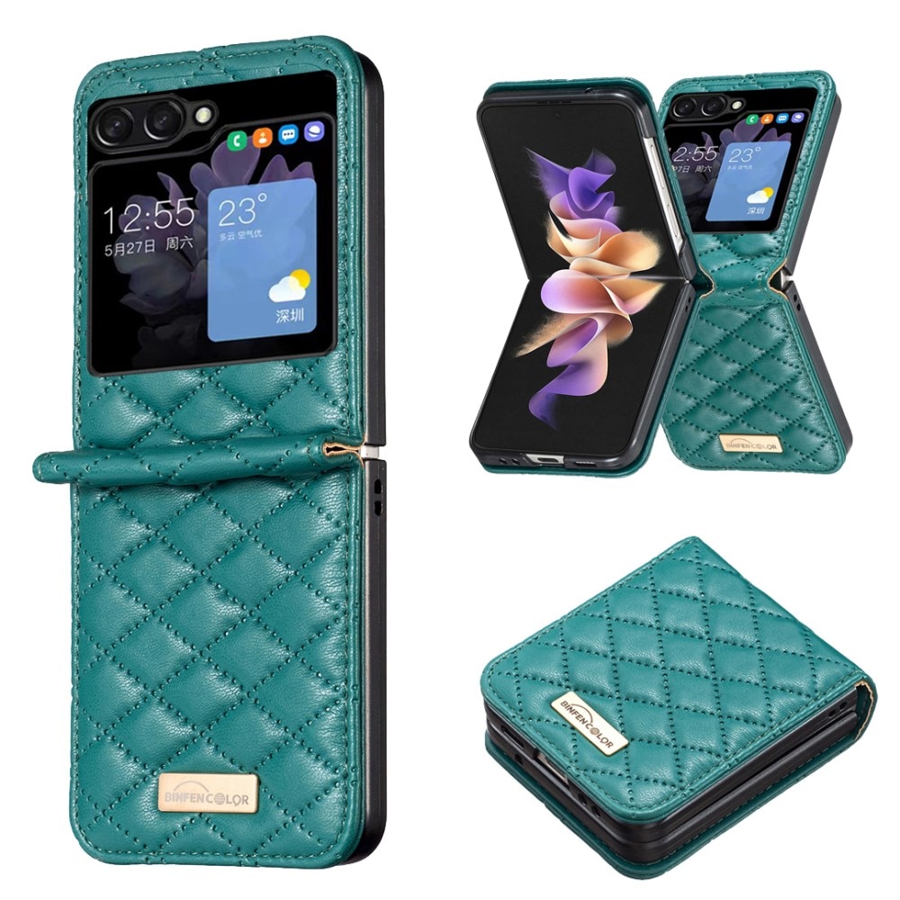 Samsung Galaxy Z Flip 5 Handytasche Quilted grün