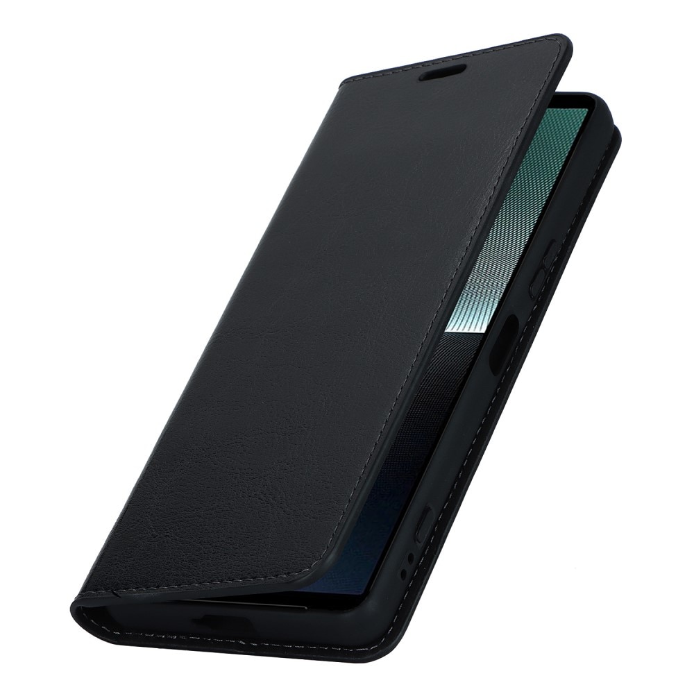 Sony Xperia 1 V Handytasche aus Echtem Leder schwarz