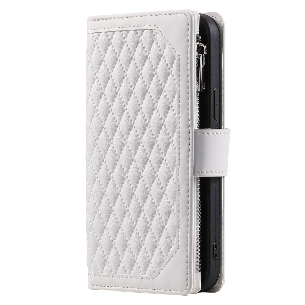 iPhone 15 Brieftasche Hülle Quilted weiß