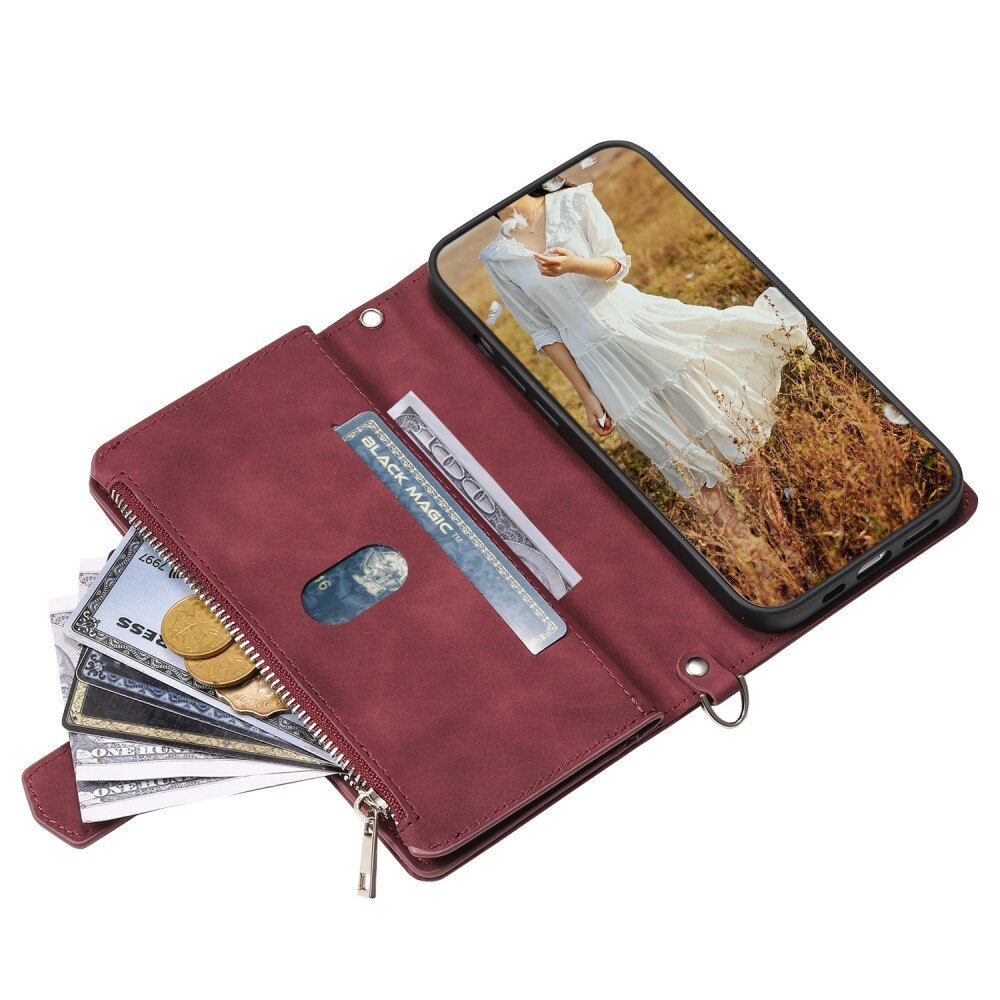 iPhone 15 Plus Brieftasche Hülle Quilted Weiß