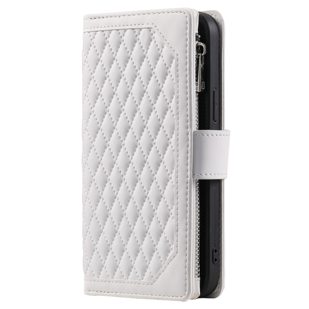 iPhone 15 Pro Brieftasche Hülle Quilted weiß