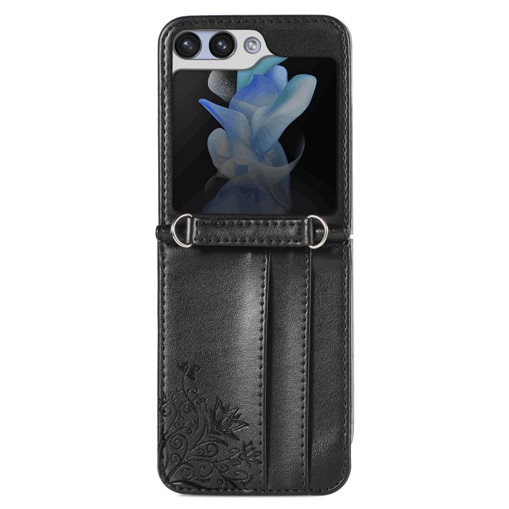 Samsung Galaxy Z Flip 5 Handyhülle mit Schmetterlingsmuster, schwarz