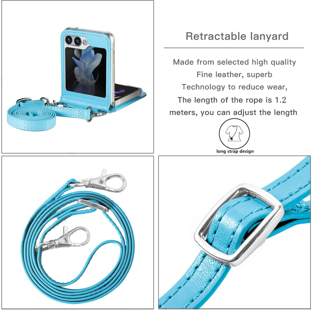 Samsung Galaxy Z Flip 5 Handyhülle mit Schmetterlingsmuster, blau