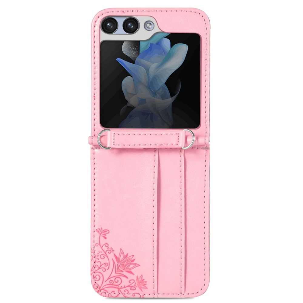 Samsung Galaxy Z Flip 5 Handyhülle mit Schmetterlingsmuster, rosa