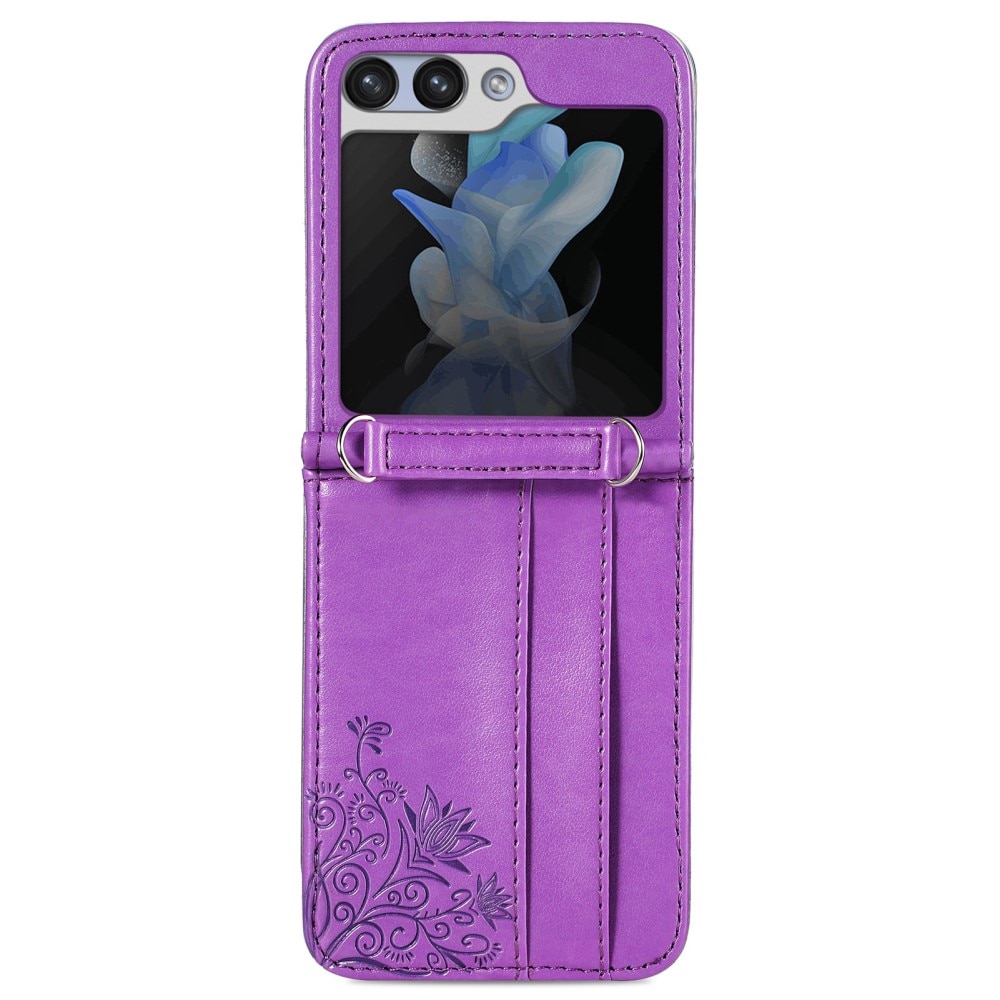 Samsung Galaxy Z Flip 5 Handyhülle mit Schmetterlingsmuster, lila