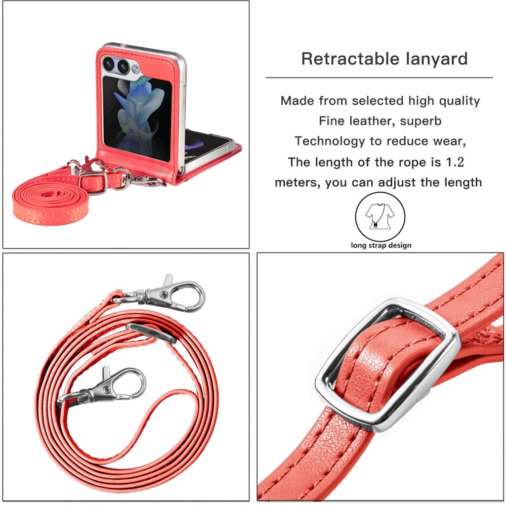 Samsung Galaxy Z Flip 5 Handyhülle mit Schmetterlingsmuster, rot
