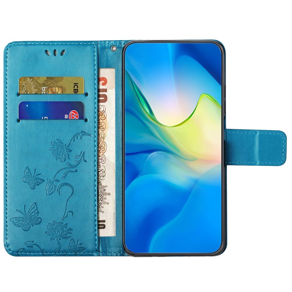 Samsung Galaxy S23 FE Handyhülle mit Schmetterlingsmuster, blau