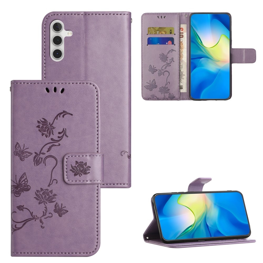 Samsung Galaxy S23 FE Handyhülle mit Schmetterlingsmuster, lila