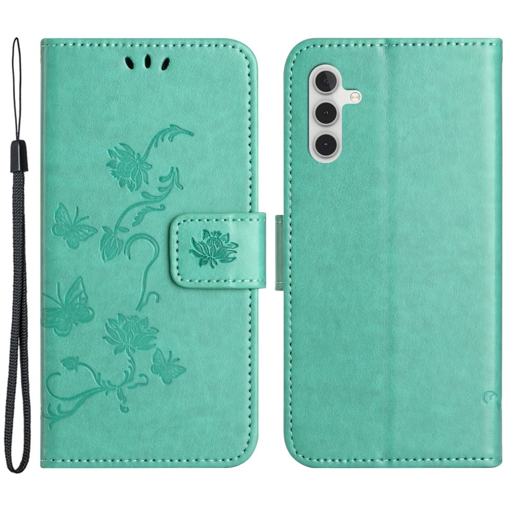 Samsung Galaxy S23 FE Handyhülle mit Schmetterlingsmuster, grün