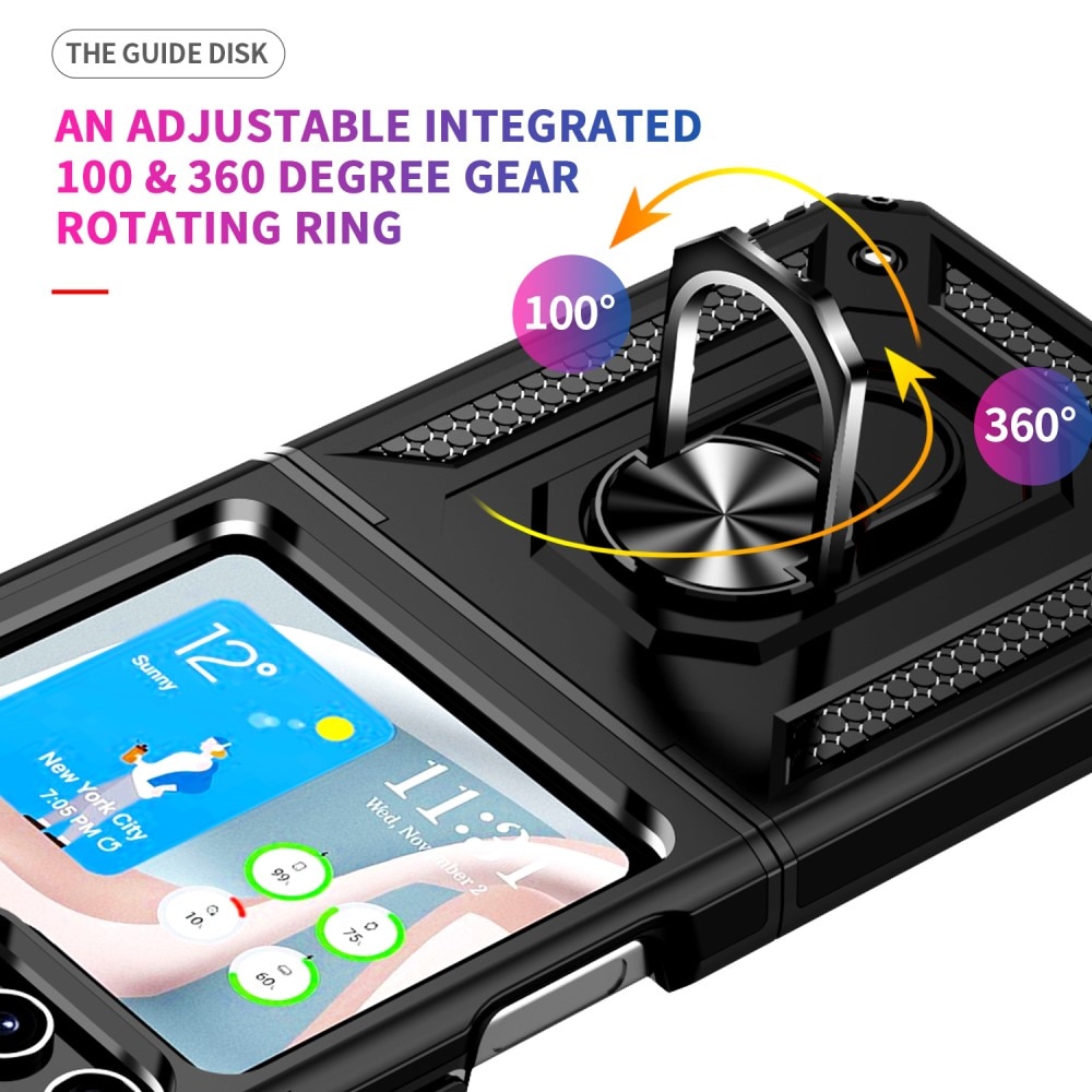 Samsung Galaxy Z Flip 5 Hybrid-Hülle Tech Ring schwarz