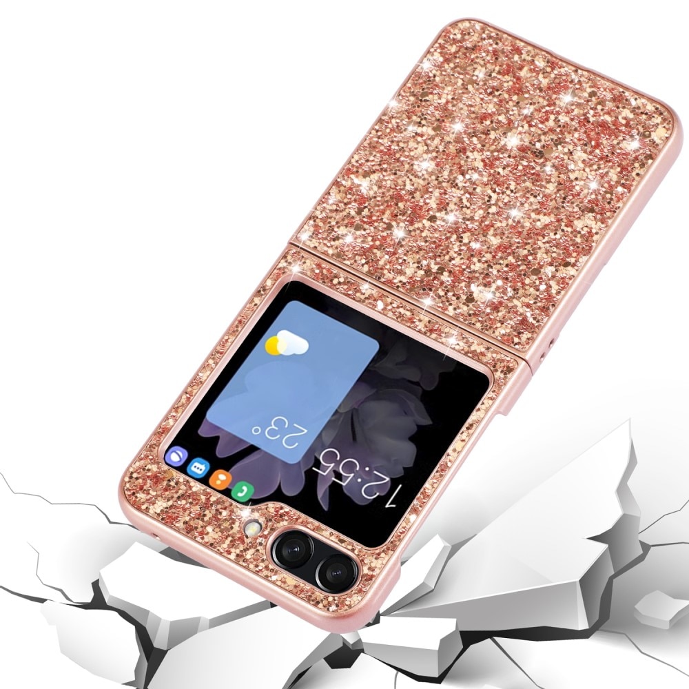Samsung Galaxy Z Flip 5 Glitzerhülle, roségold