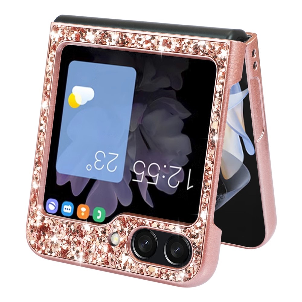 Samsung Galaxy Z Flip 5 Glitzerhülle, roségold