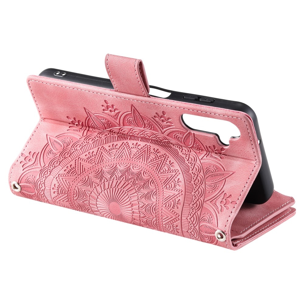 Samsung Galaxy S23 FE Brieftasche Hülle Mandala, rosa