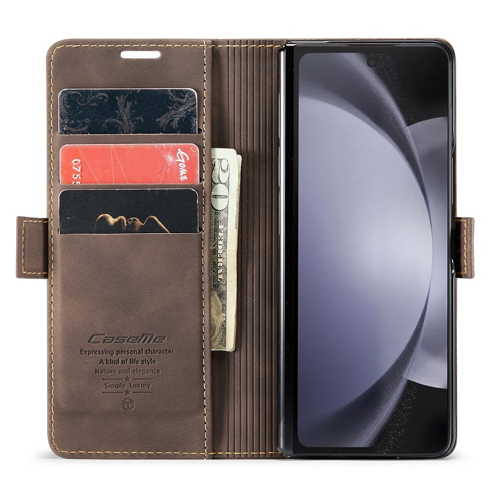 Slim Portemonnaie-Hülle Samsung Galaxy Z Fold 5 braun