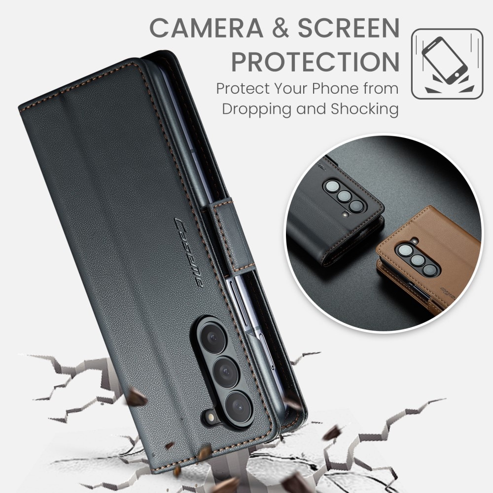 RFID-geschützte Slim Portemonnaie-Hülle Samsung Galaxy Z Fold 5 schwarz