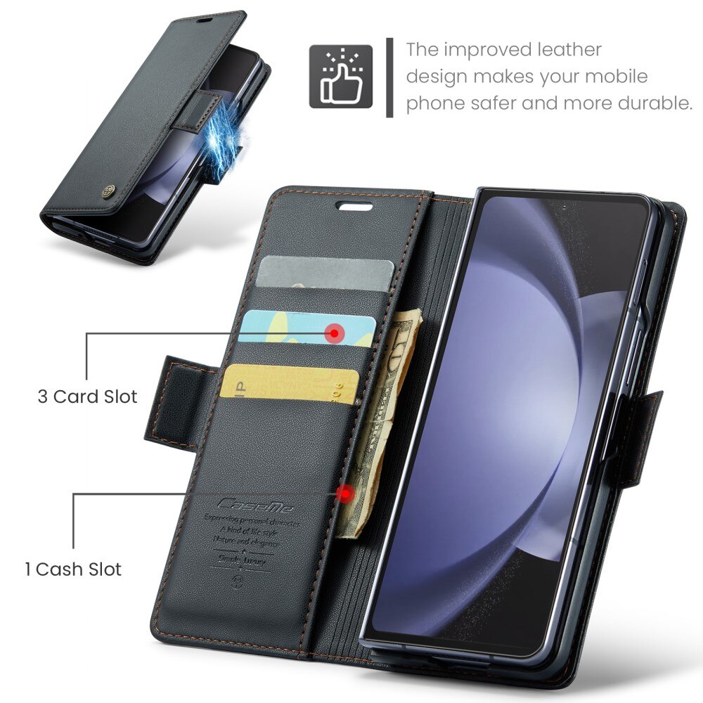 RFID-geschützte Slim Portemonnaie-Hülle Samsung Galaxy Z Fold 5 schwarz