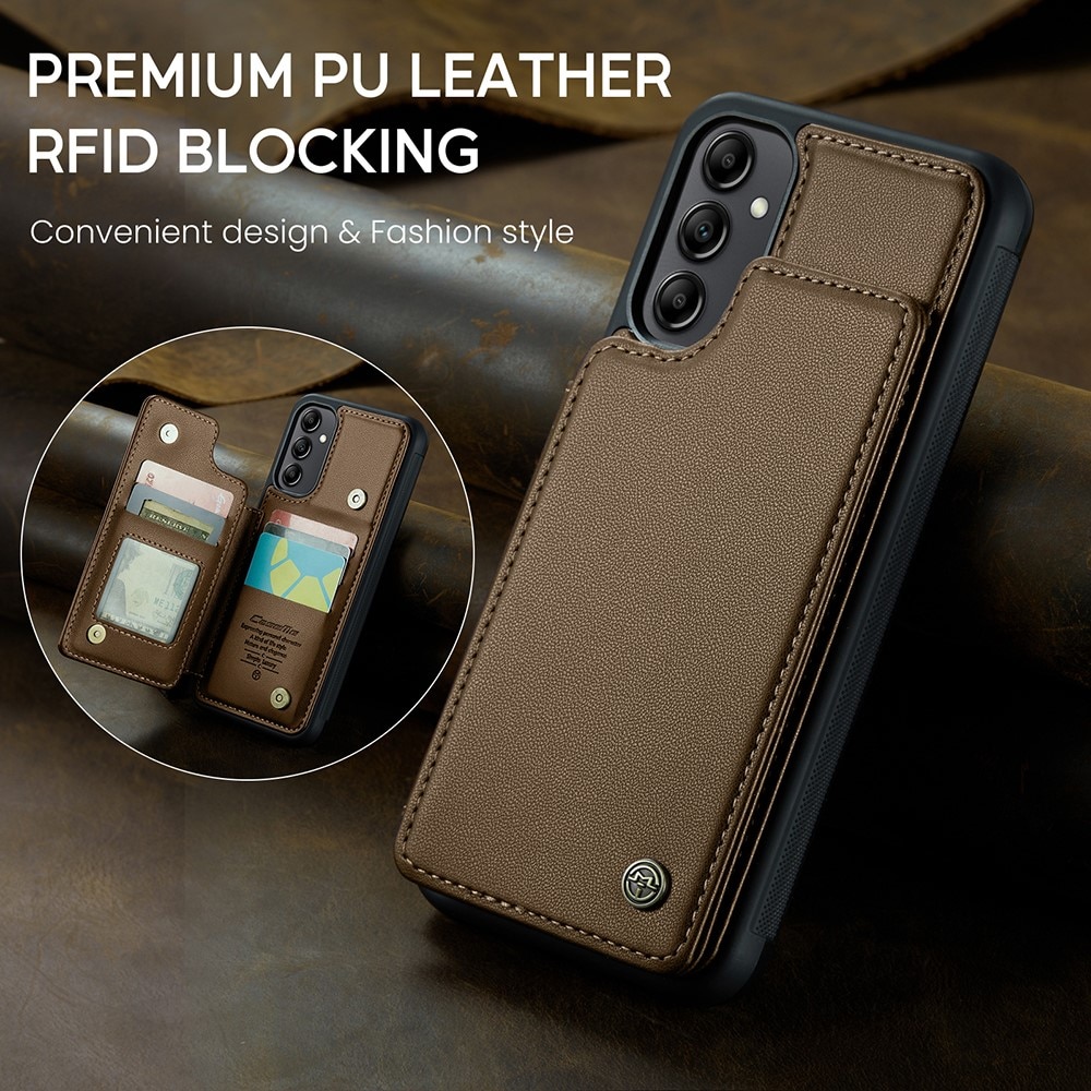 RFID-geschützte Portemonnaie-Hülle Samsung Galaxy A14 braun