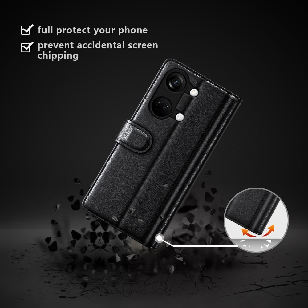  OnePlus Nord 3 Echtlederhülle Schwarz