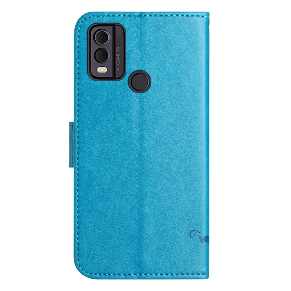 Nokia C32 Handyhülle mit Schmetterlingsmuster, blau
