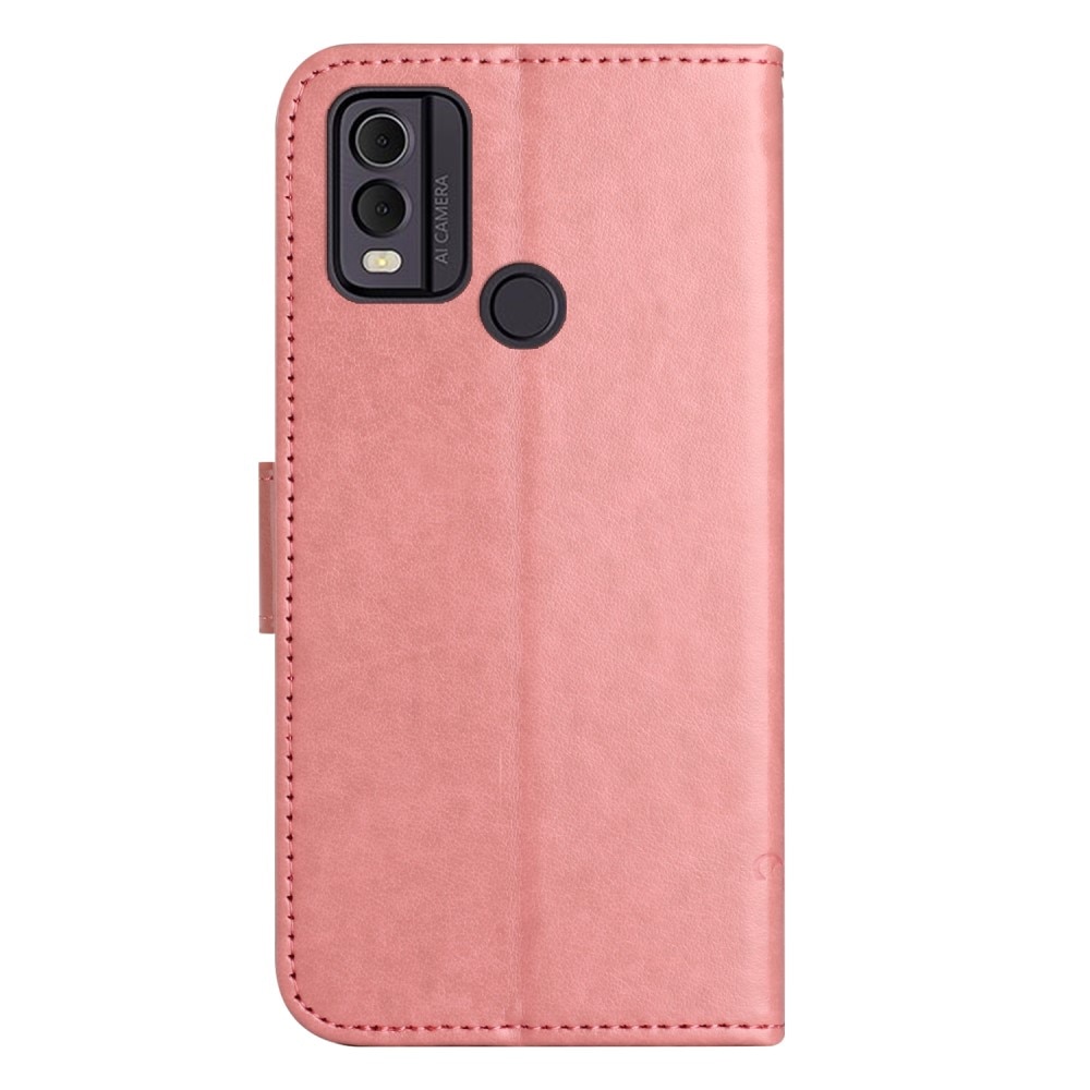 Nokia C22 Handyhülle mit Schmetterlingsmuster, rosa