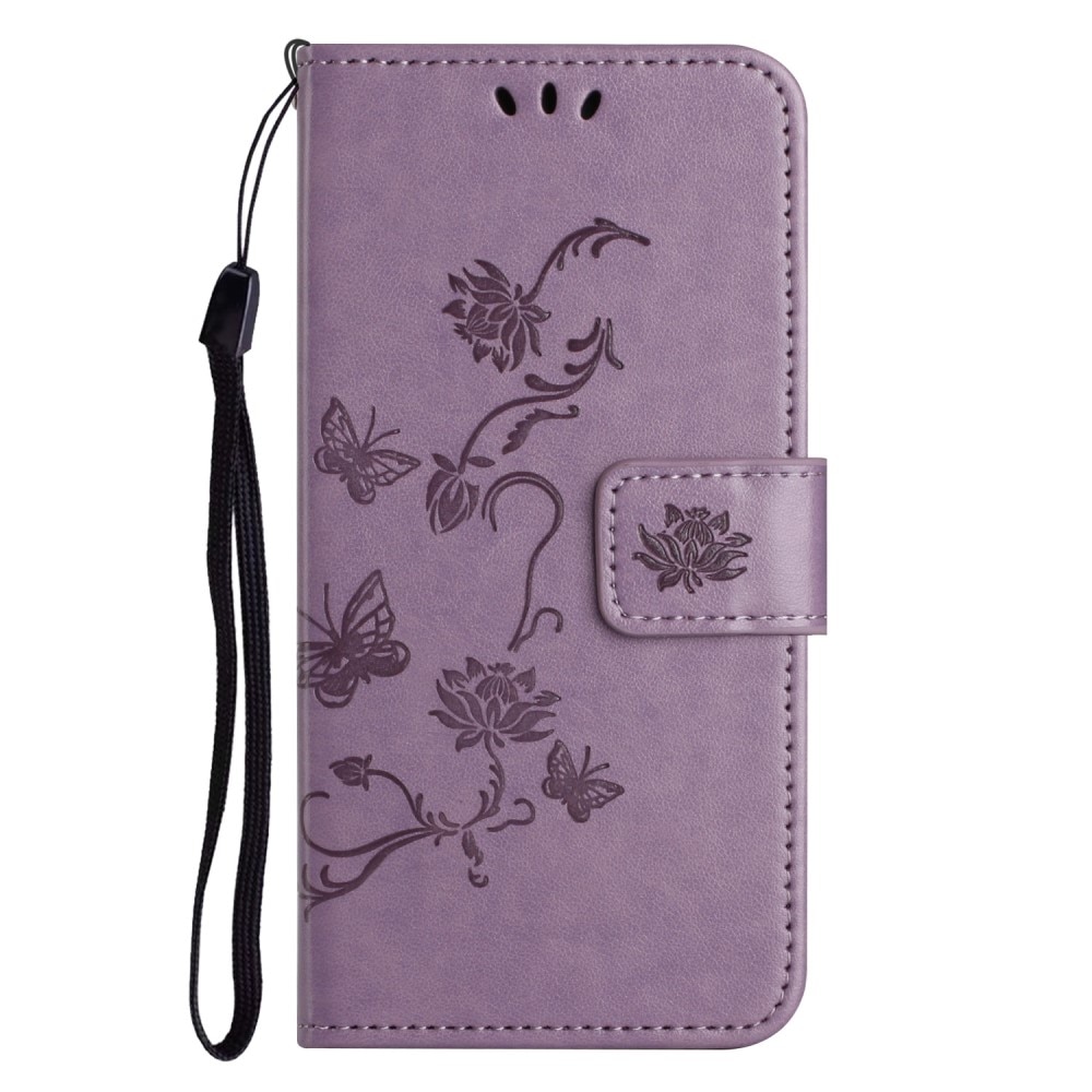 Nokia C32 Handyhülle mit Schmetterlingsmuster, lila