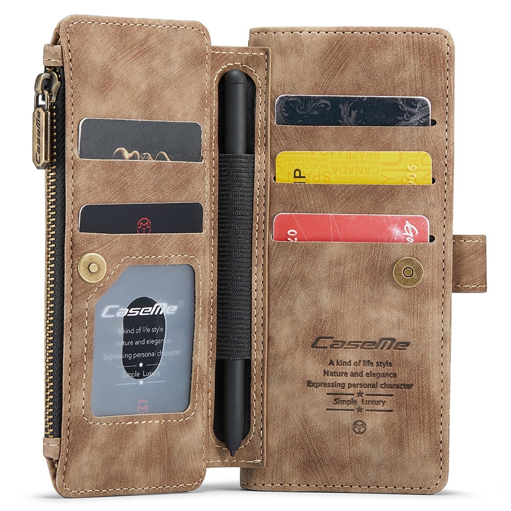 Zipper Portemonnaie-Hülle Samsung Galaxy Z Fold 5 braun