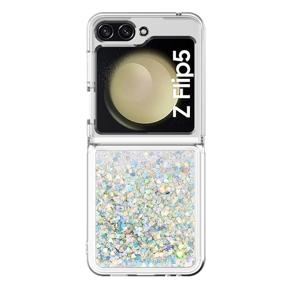 Samsung Galaxy Z Flip 5 Glitter Powder TPU Handyhülle silber