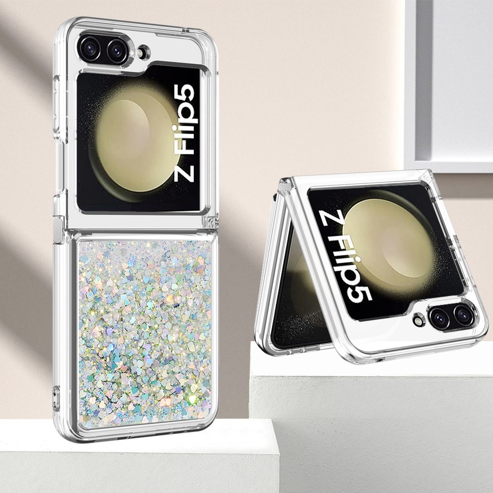 Samsung Galaxy Z Flip 5 Glitter Powder TPU Handyhülle silber