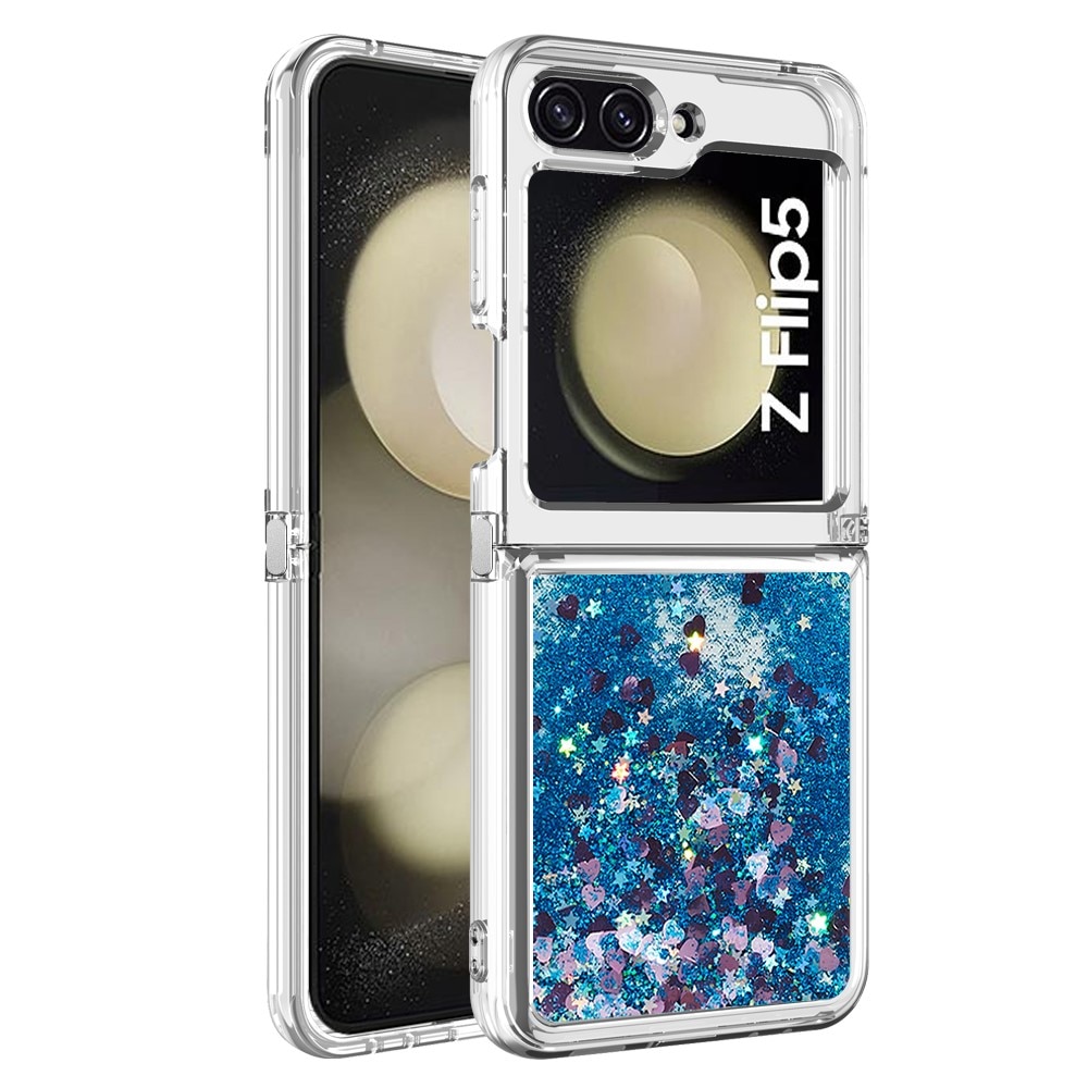 Samsung Galaxy Z Flip 5 Glitter Powder TPU Handyhülle blau