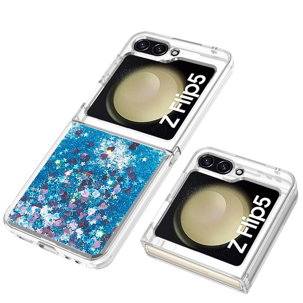 Samsung Galaxy Z Flip 5 Glitter Powder TPU Handyhülle blau