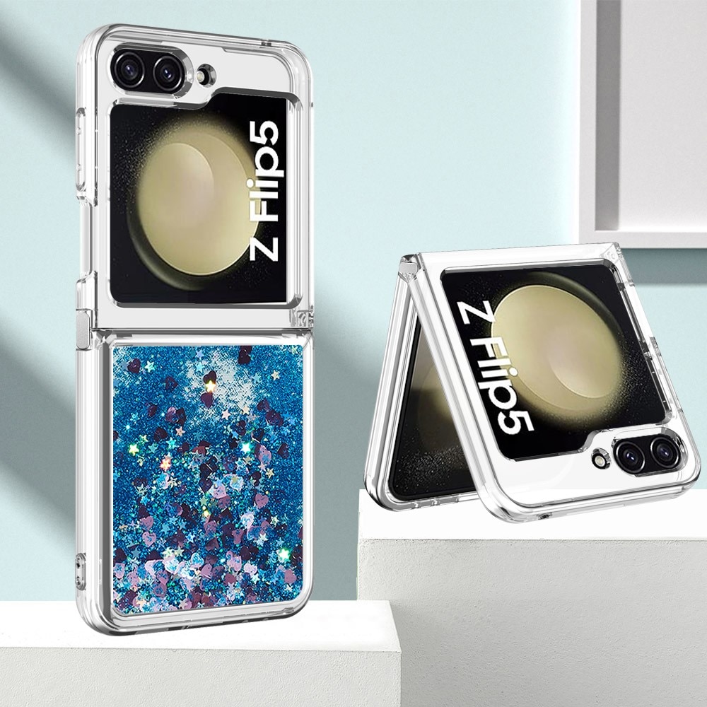 Samsung Galaxy Z Flip 5 Glitter Powder TPU Handyhülle blau
