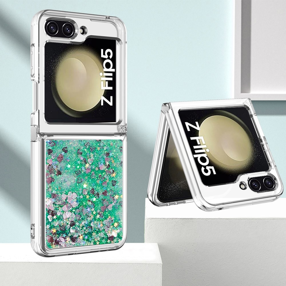 Samsung Galaxy Z Flip 5 Glitter Powder TPU Handyhülle grün