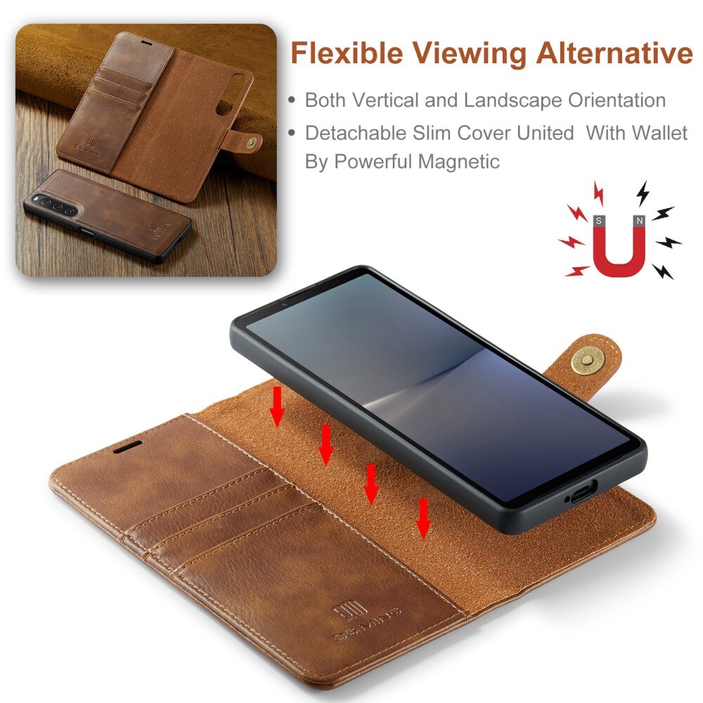 Handytasche Magnetische Sony Xperia 10 V Cognac