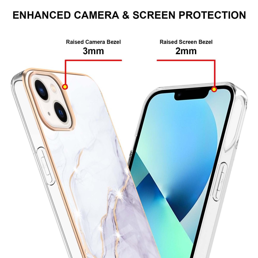 iPhone 15 Plus TPU-hülle weisser Marmor