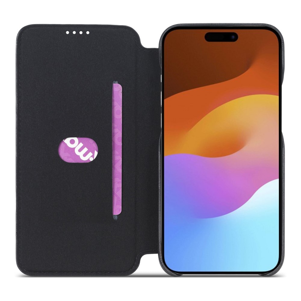 Slim Portemonnaie-Hülle iPhone 15 Plus schwarz