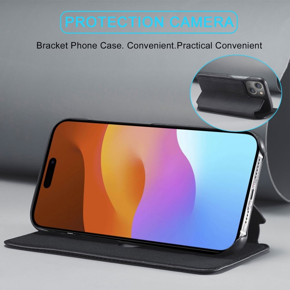 Slim Portemonnaie-Hülle iPhone 15 Plus schwarz