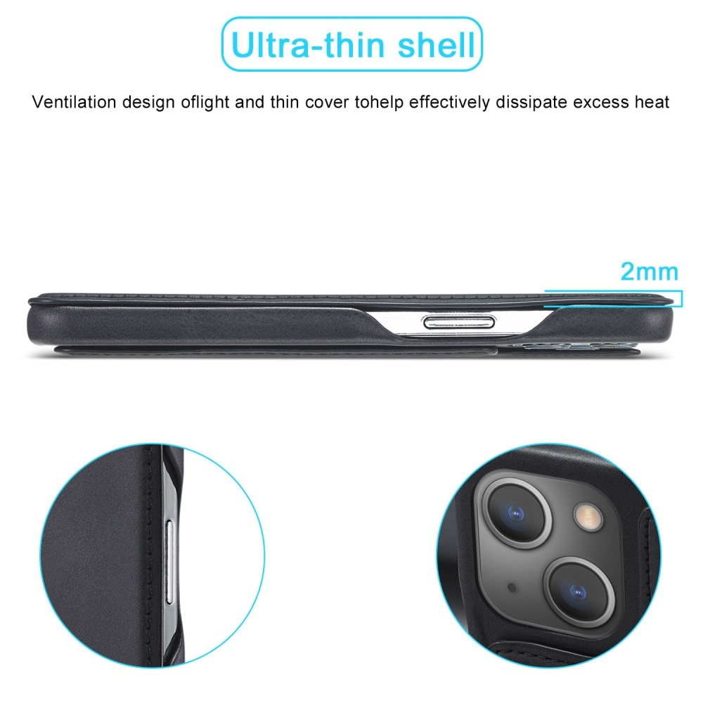 Slim Portemonnaie-Hülle iPhone 15 Plus schwarz