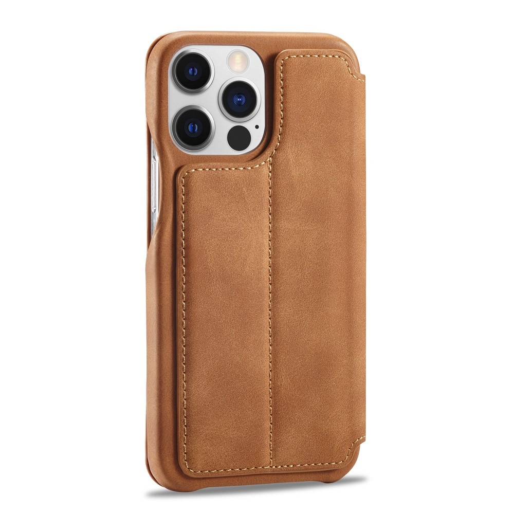 Slim Portemonnaie-Hülle iPhone 15 Pro Max cognac