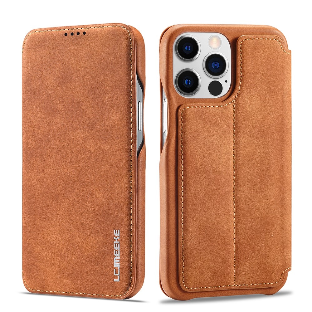 Slim Portemonnaie-Hülle iPhone 15 Pro Max cognac