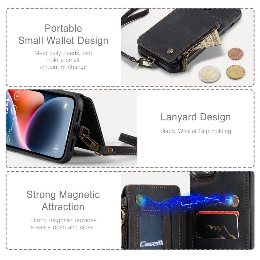 RFID-geschützte Multi-slot Hülle iPhone 15 schwarz