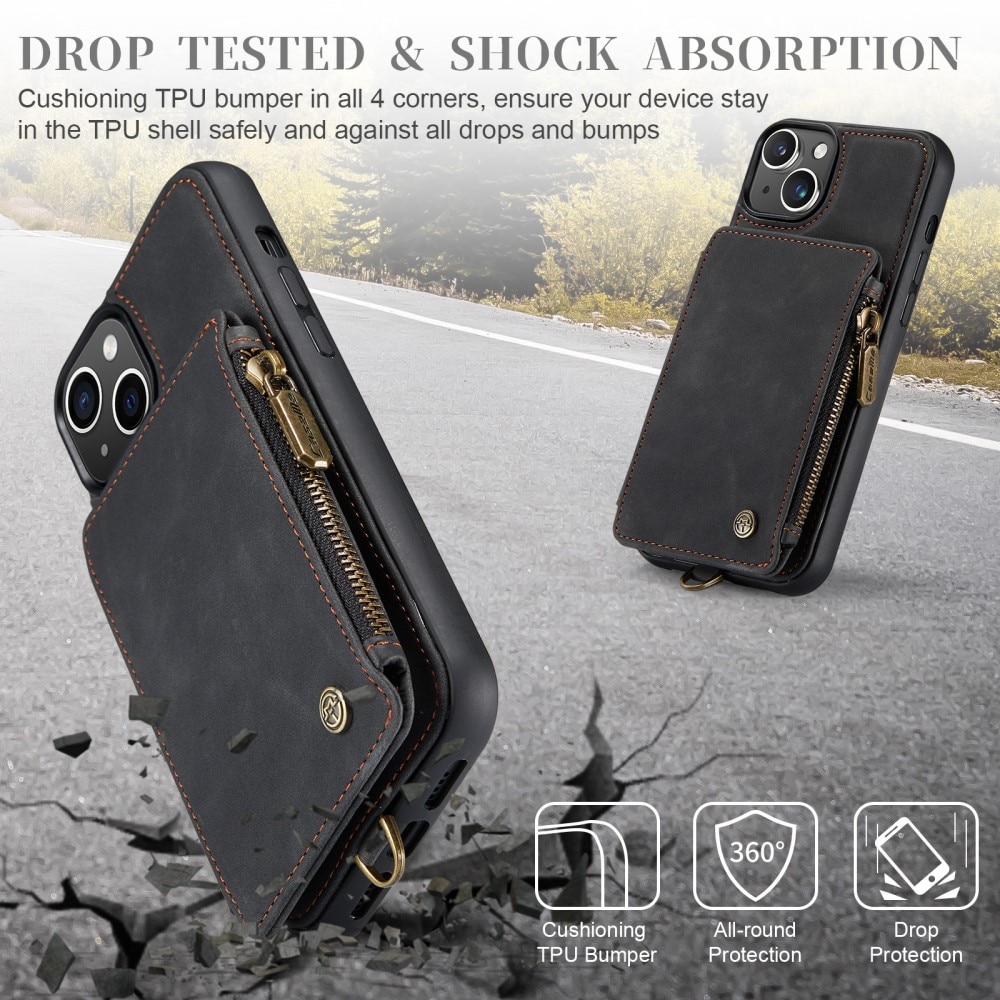 RFID-geschützte Multi-slot Hülle iPhone 15 schwarz