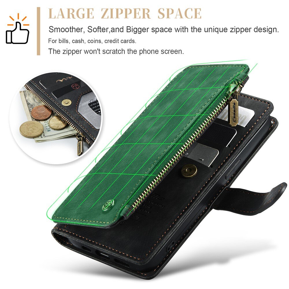 Zipper Portemonnaie-Hülle iPhone 15 Schwarz