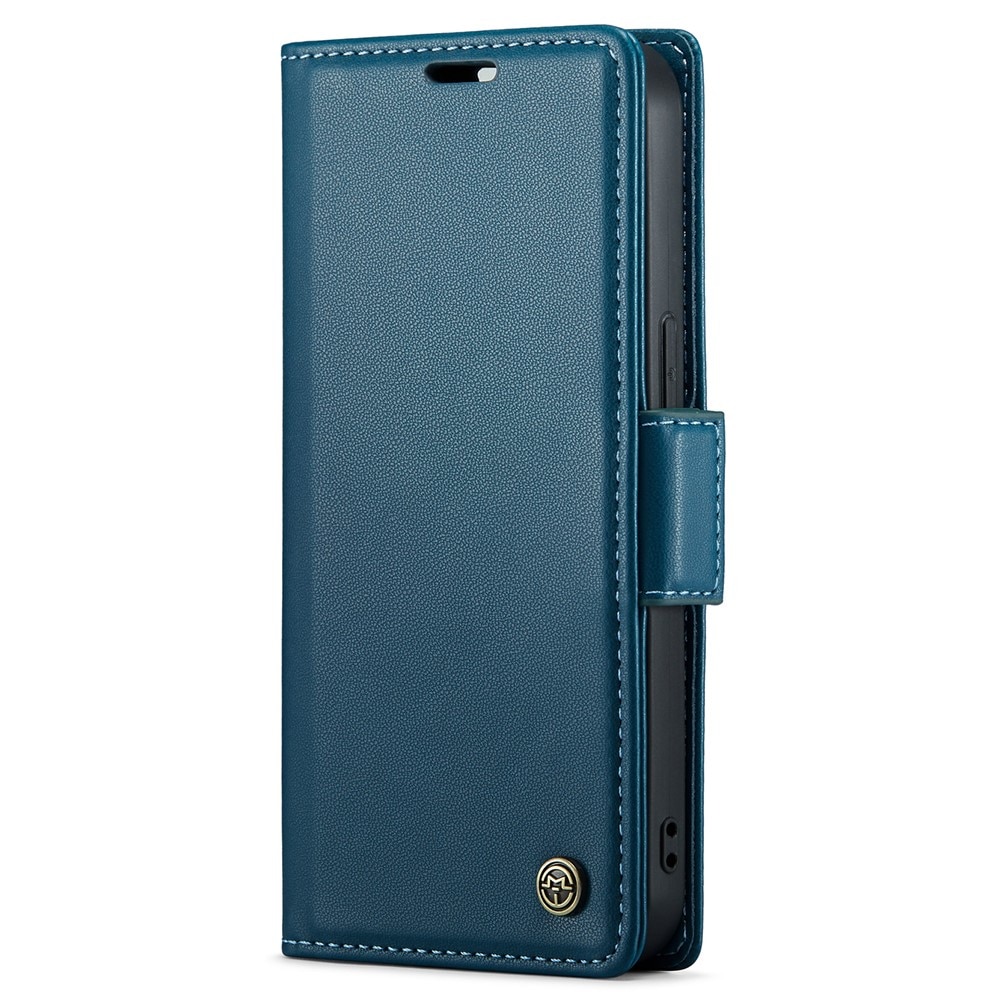 RFID-geschützte Slim Portemonnaie-Hülle iPhone 15 blau
