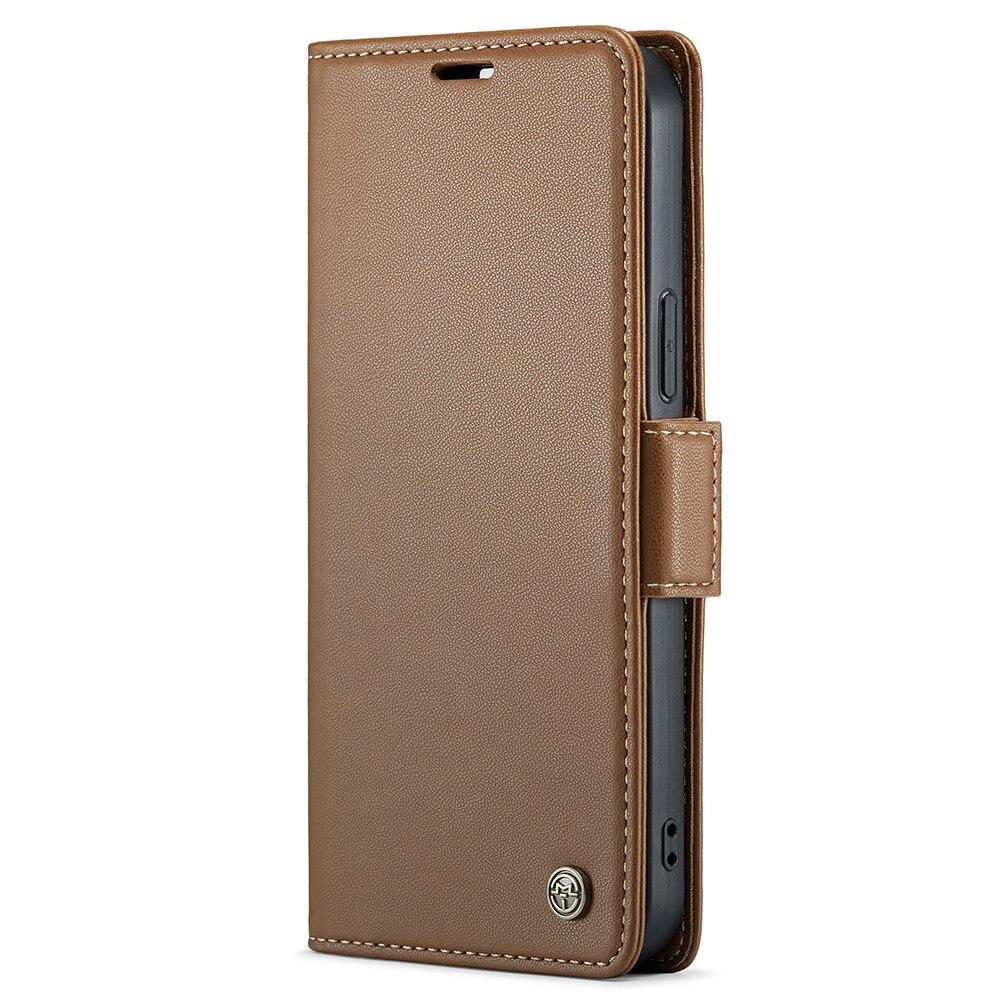RFID-geschützte Slim Portemonnaie-Hülle iPhone 15 Pro Max Braun