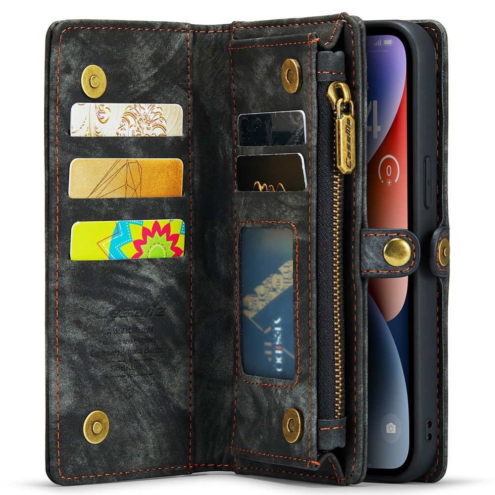 Multi-slot Portemonnaie-Hülle iPhone 15 Pro Max Grau