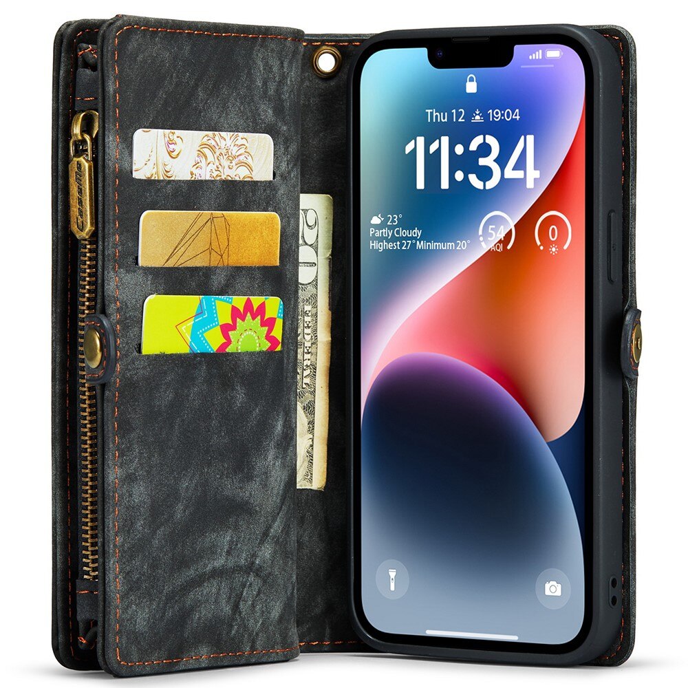 Multi-slot Portemonnaie-Hülle iPhone 15 Pro Max grau